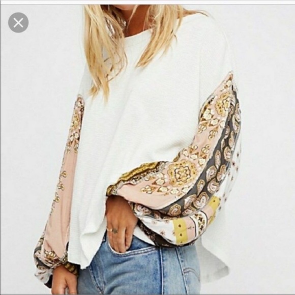 Free People | Blossom Sleeve Long Sleeve Shirt | Medium | Ivory - Picture 3 of 9